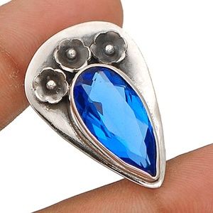 10CT Sapphire 925 Solid Genuine Sterling Silver